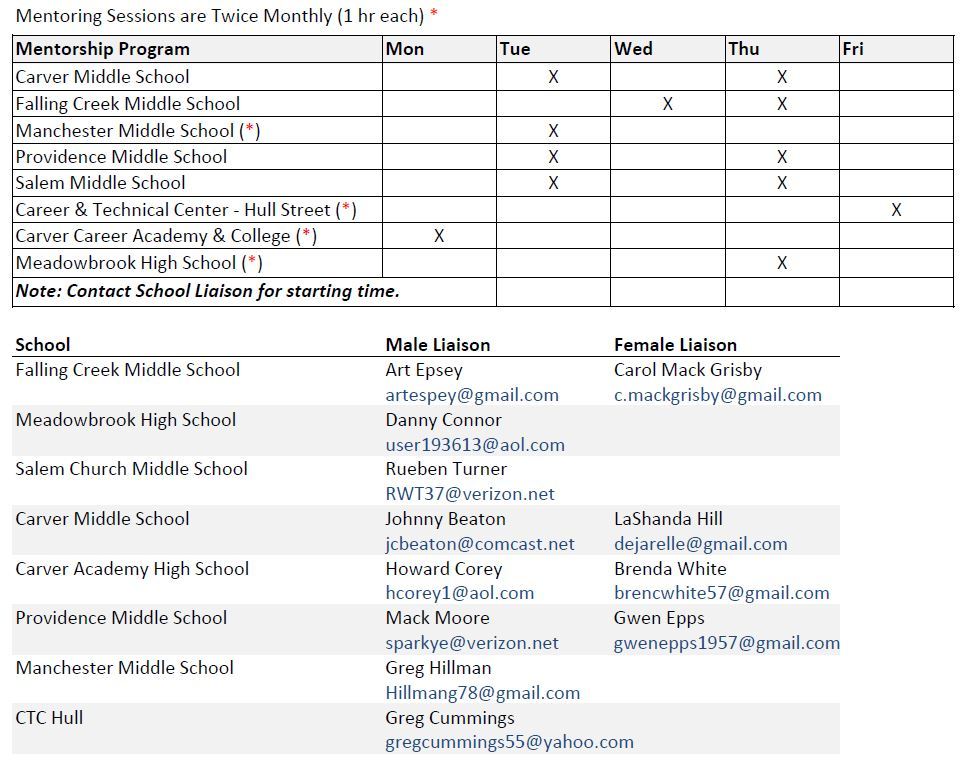 Mentor schedule2